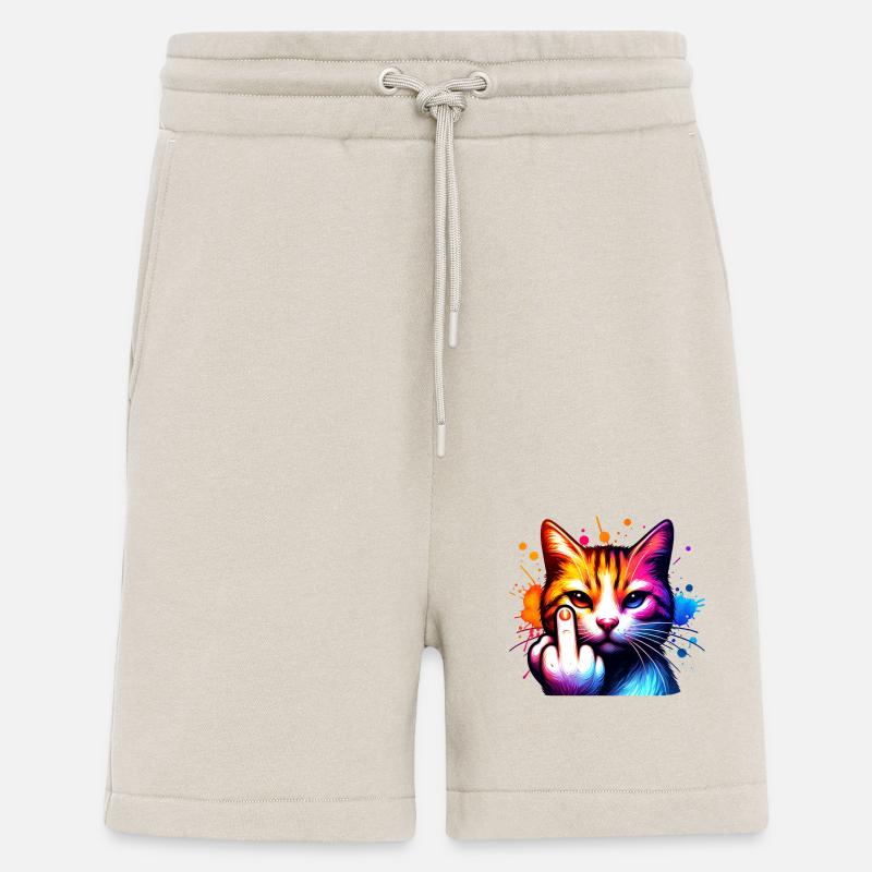 Drôle de chat maléfique - Short bio décontracté fabriqué en UE - WARM CLAY