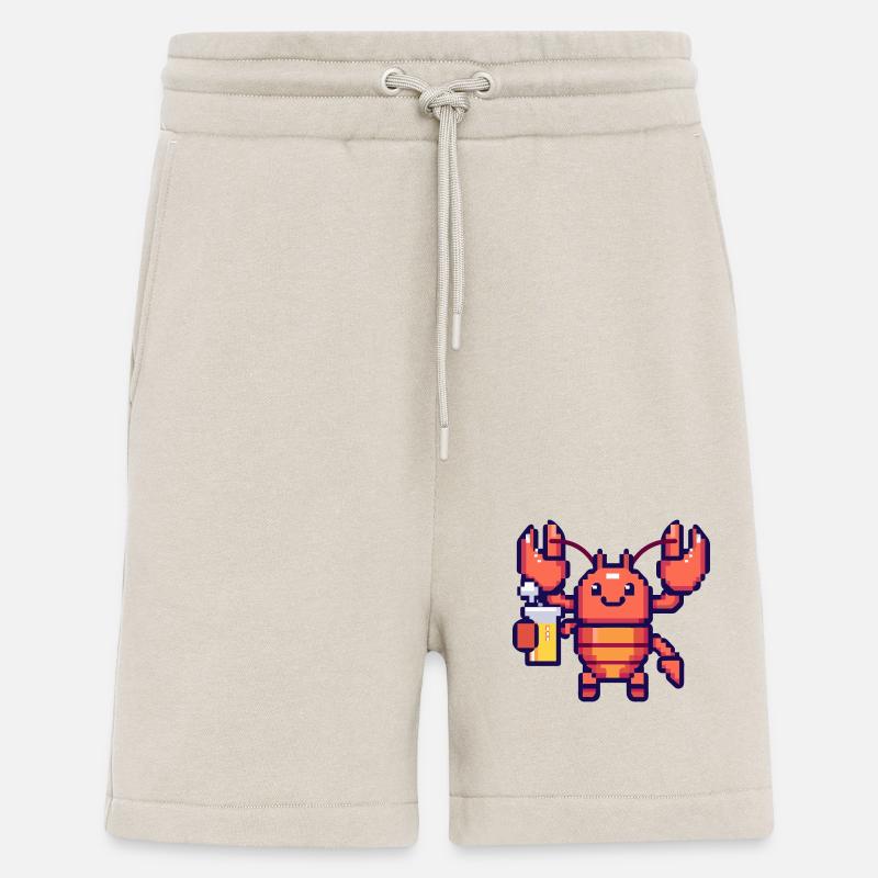 homard crabe bière pixel - Short bio décontracté fabriqué en UE - WARM CLAY