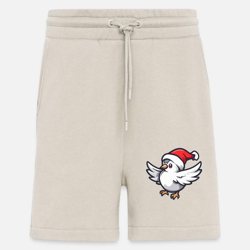 Colombe Oiseau Noël - Short bio décontracté fabriqué en UE - WARM CLAY