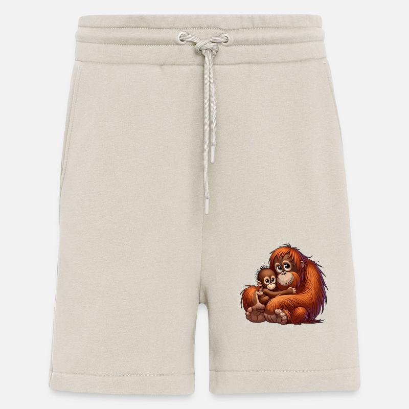 Orang-Utan-Mutter mit Kind - Shorts - made by SPREAD - WARM CLAY