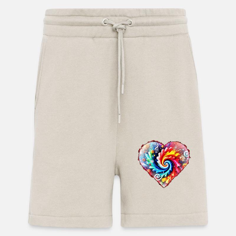 Psychedelisches Regenbogenherz - Shorts - made by SPREAD - WARM CLAY