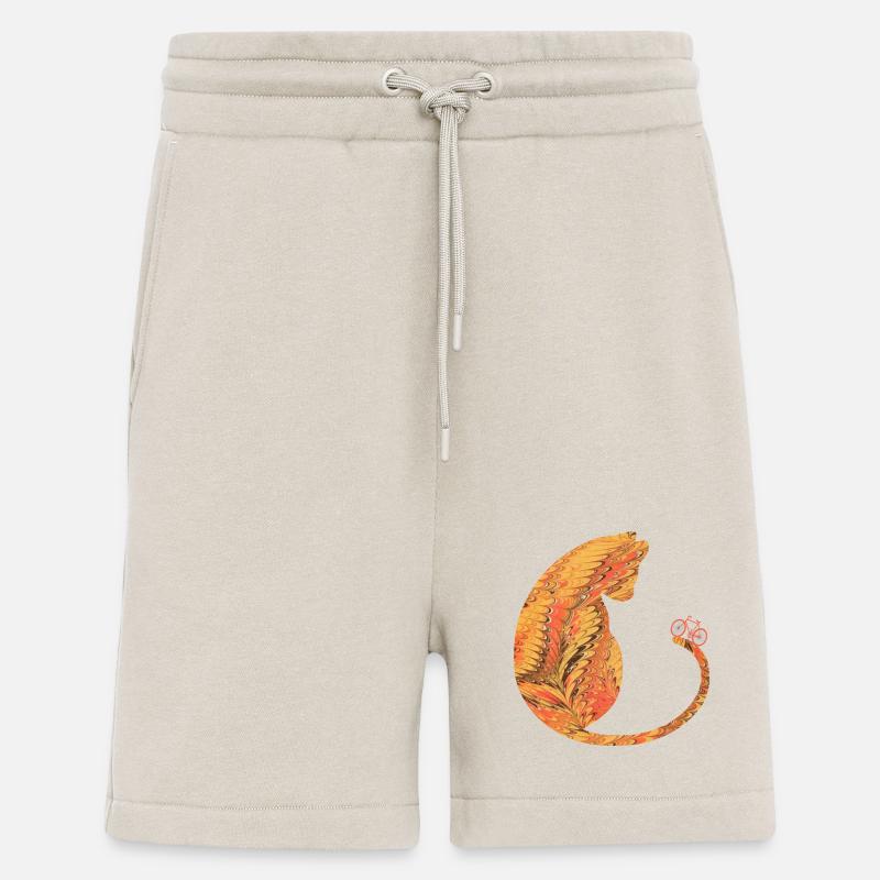 Chat avec vélo E 118 - Short bio décontracté fabriqué en UE - WARM CLAY