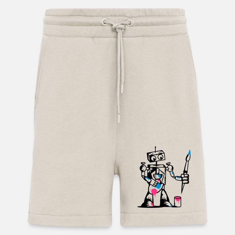Roboter mit einem Pinsel - Shorts - made by SPREAD - WARM CLAY