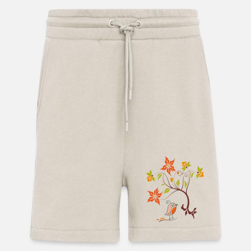 Blumenranke mit Vögelchen - Shorts - made by SPREAD - WARM CLAY