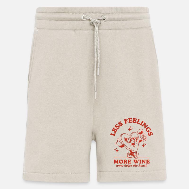 Moins de sentiments Plus de vin - Short bio décontracté fabriqué en UE - WARM CLAY