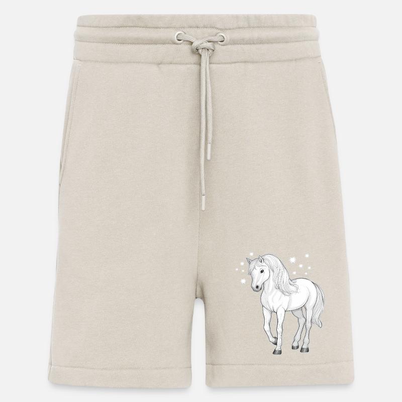 Hest med stjerner - Organic relaxed shorts made in EU - WARM CLAY
