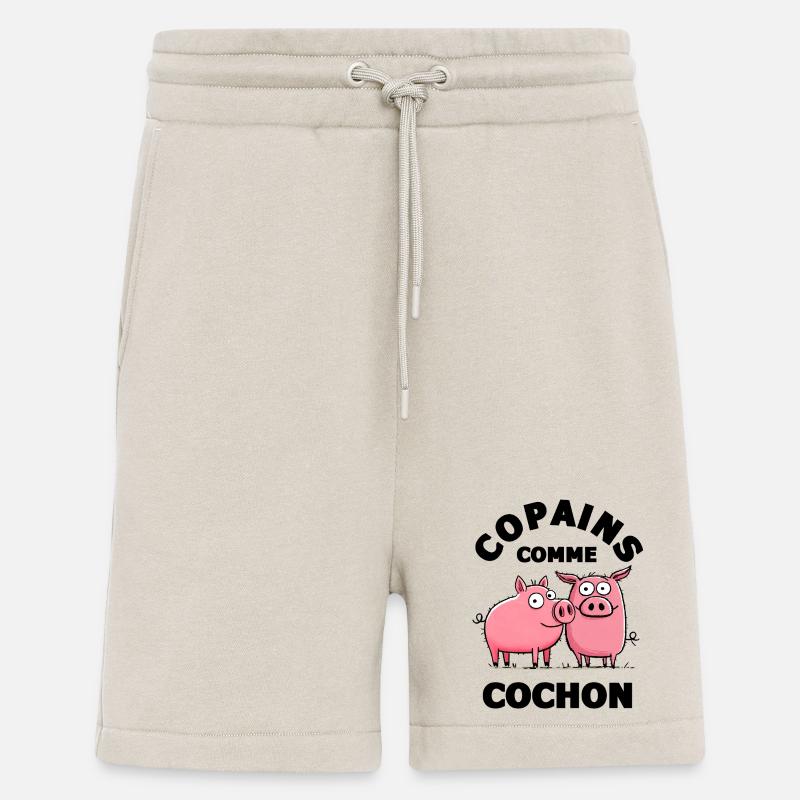 copain copains comme cochon amitiè copain - Short bio décontracté fabriqué en UE - WARM CLAY