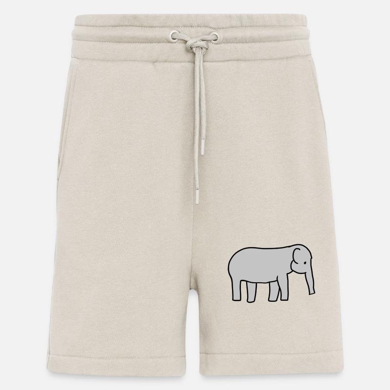 Icône d’animal éléphant gris - Short bio décontracté fabriqué en UE - WARM CLAY