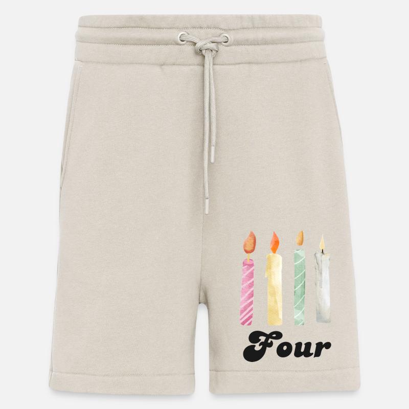 4e anniversaire bougie - Short bio décontracté fabriqué en UE - WARM CLAY