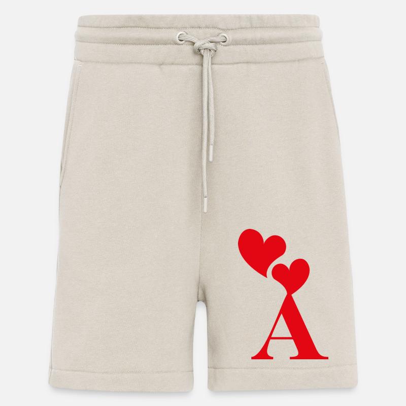 Roter Herz-Buchstabe - Shorts - made by SPREAD - WARM CLAY