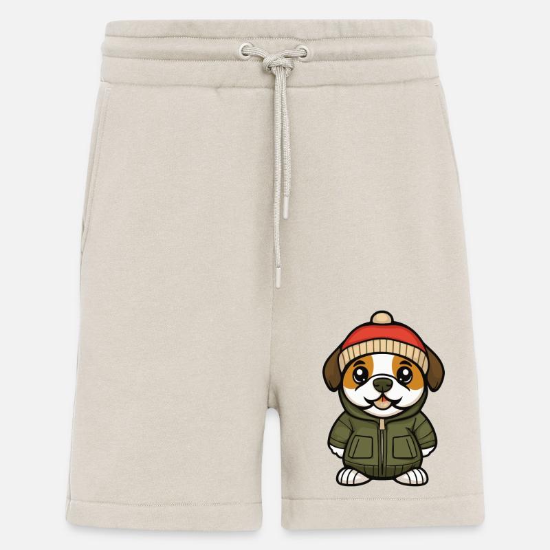 Saint Bernard Hund Stylisch - Shorts - made by SPREAD - WARM CLAY