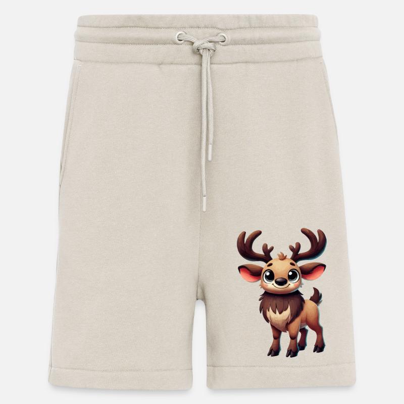 Bande dessinée de cerf - Short bio décontracté fabriqué en UE - WARM CLAY