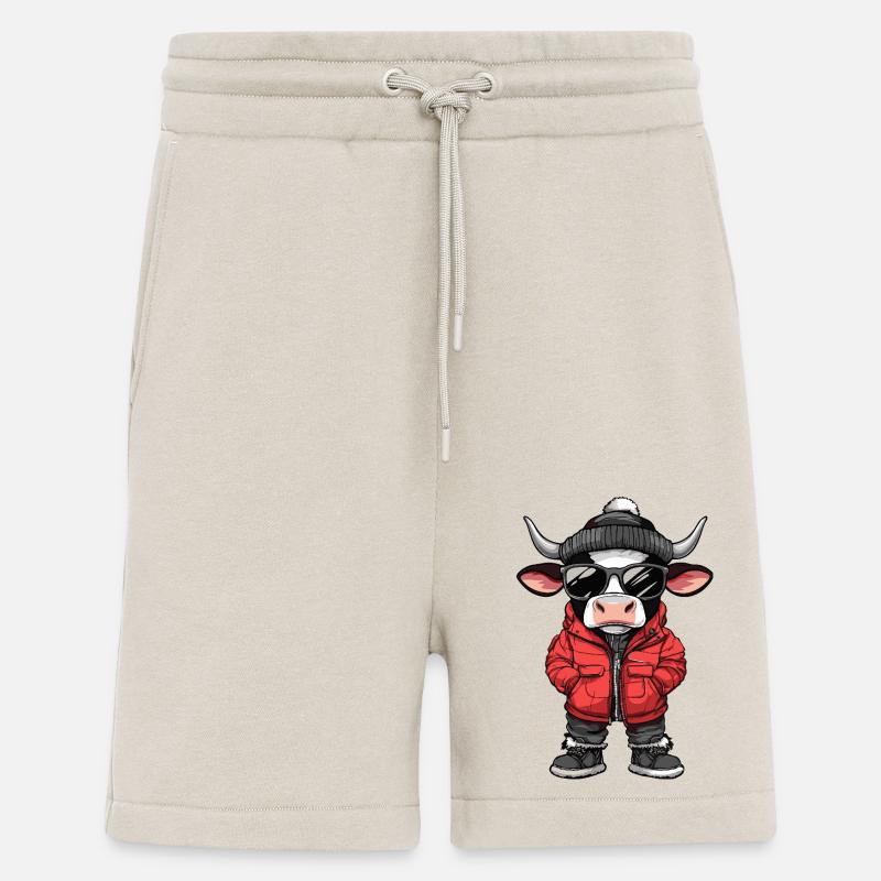 Vache Cool Bande Dessinée - Short bio décontracté fabriqué en UE - WARM CLAY