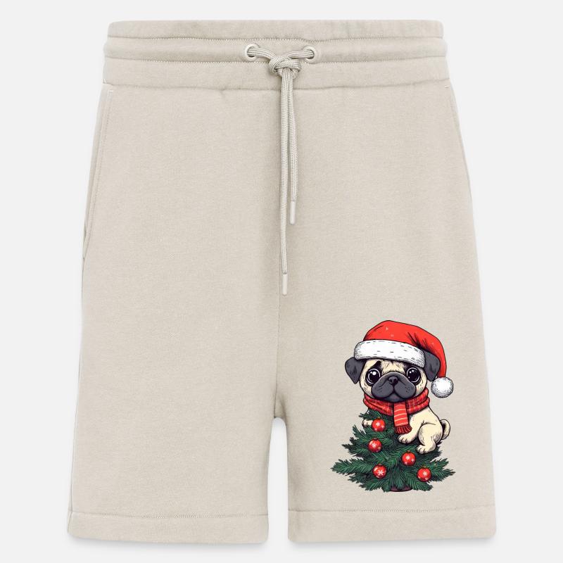 Weihnachts-Mops - Niedlicher Baumwächter - Shorts - made by SPREAD - WARM CLAY