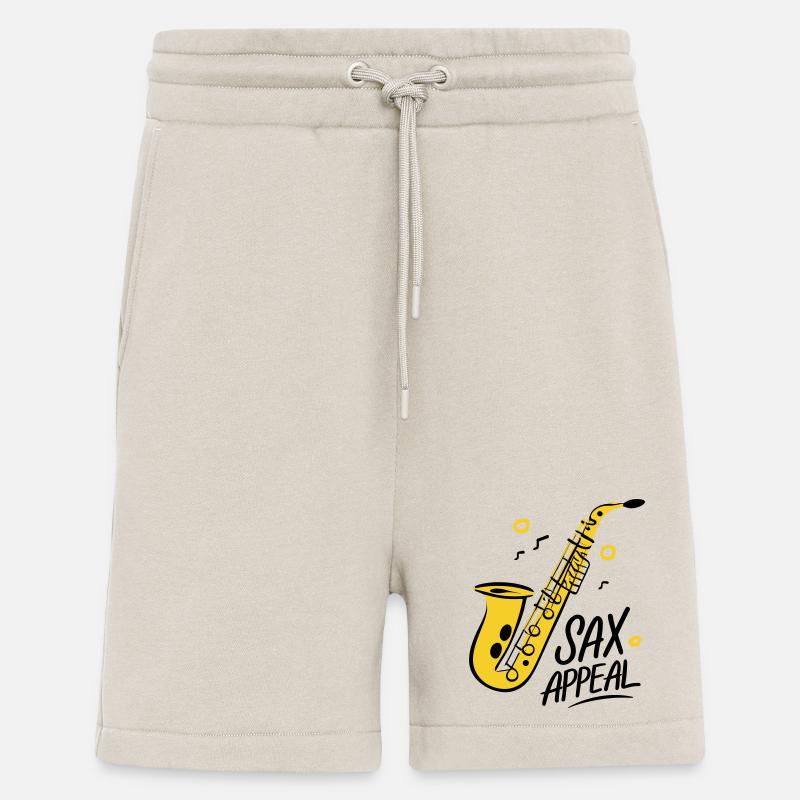Saxophone Doré Jazz Graphique - Short bio décontracté fabriqué en UE - WARM CLAY