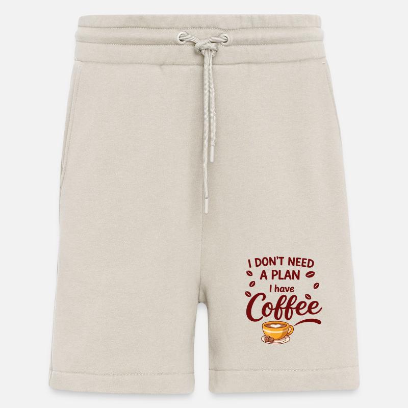 Café d’abord, pas de plan - Short bio décontracté fabriqué en UE - WARM CLAY