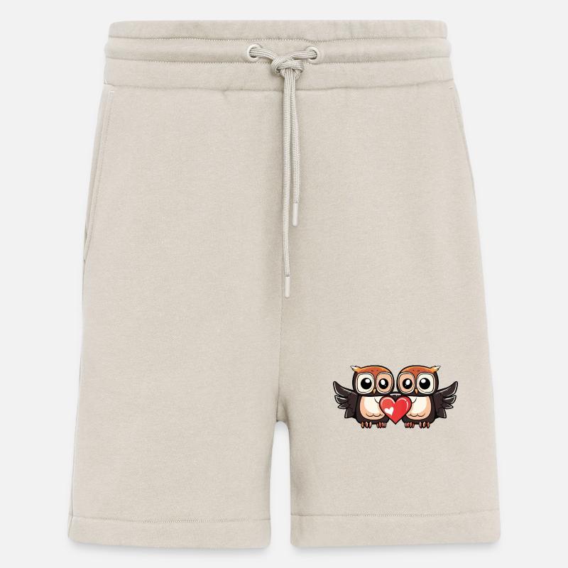 Eule Paar Herz - Shorts - made by SPREAD - WARM CLAY