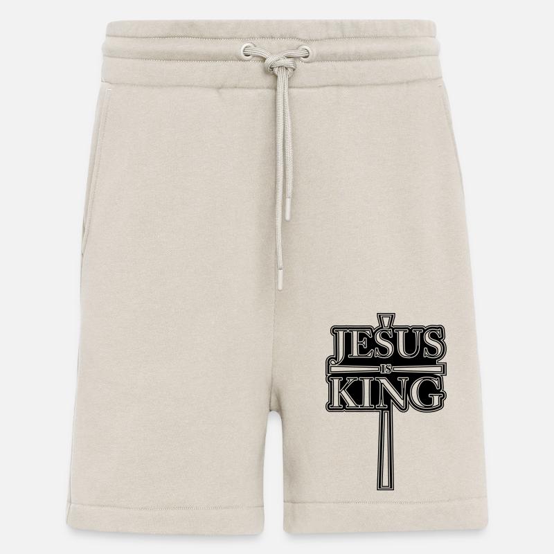 Jésus est Roi 1 - Short bio décontracté fabriqué en UE - WARM CLAY