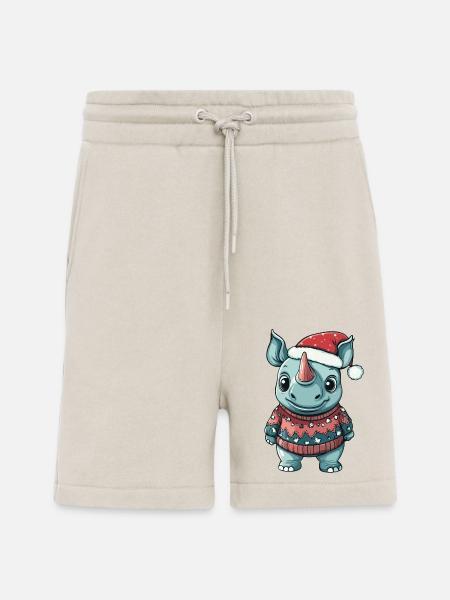 Rhino Christmas Comic - Shorts - made by SPREAD - WARM CLAY
