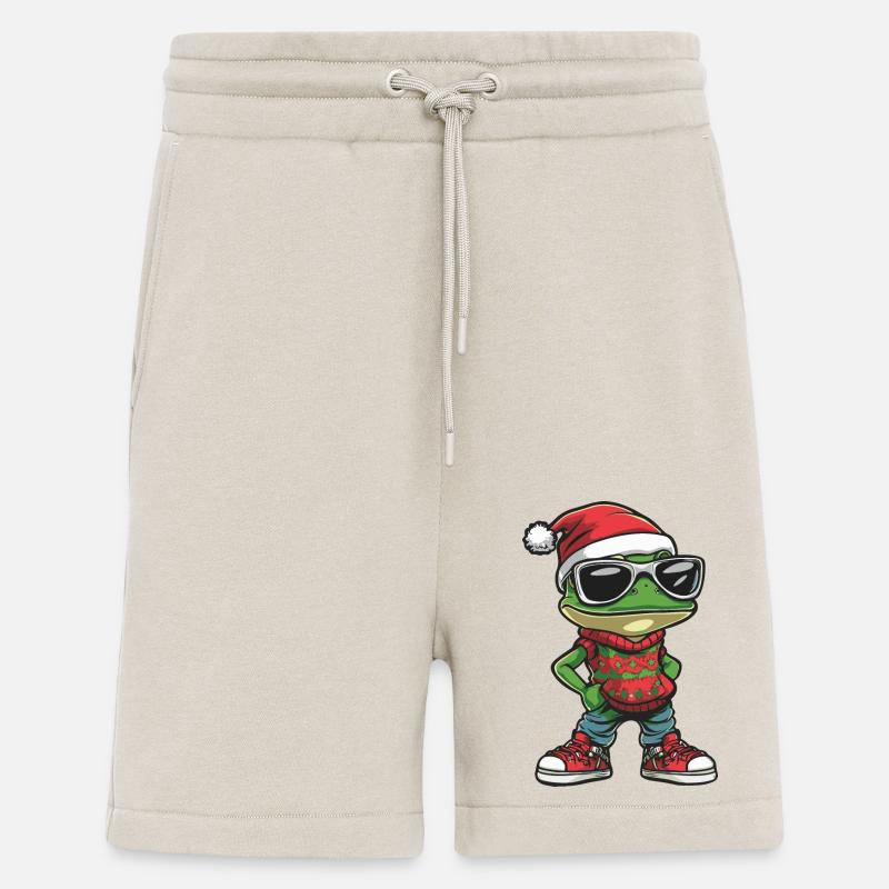 Grenouille Noël BD Cool - Short bio décontracté fabriqué en UE - WARM CLAY