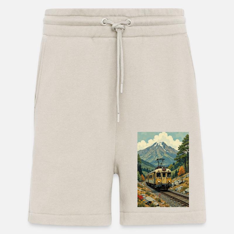 Retro Train Image - Shorts - made by SPREAD - WARM CLAY