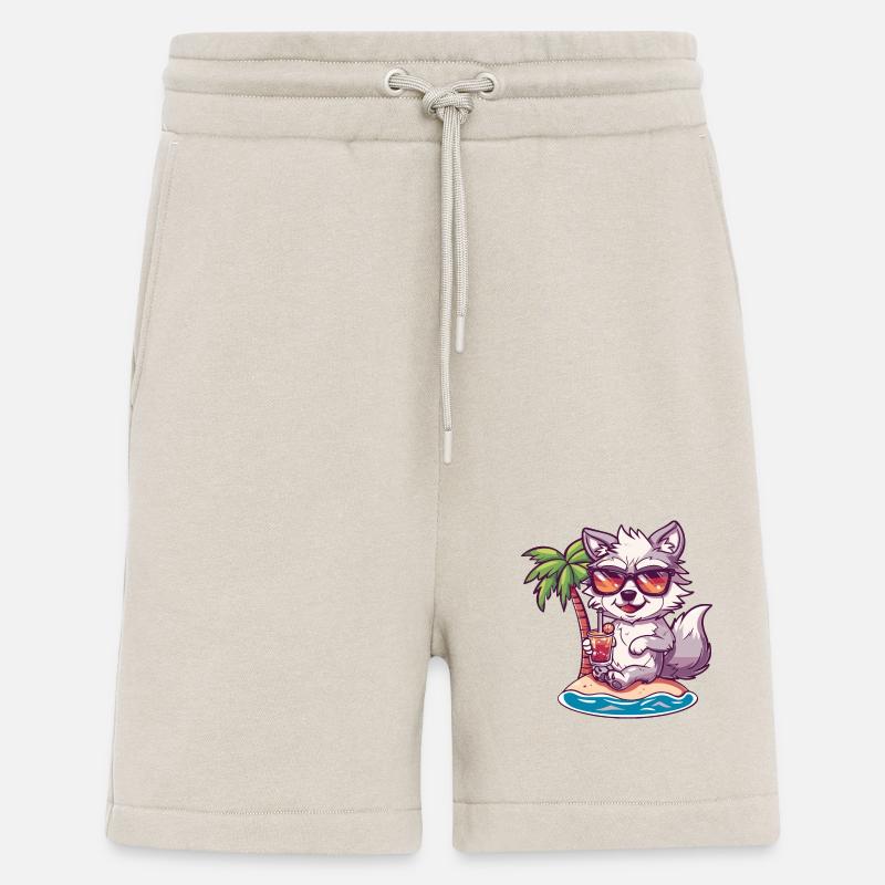 Wolf Summer Beach Comic - Shorts - made by SPREAD - WARM CLAY