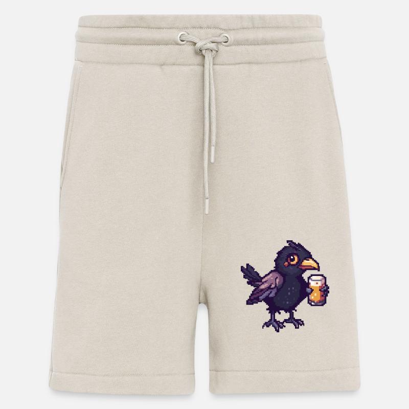 Raven Crow Beer Pixel - Shorts - made by SPREAD - WARM CLAY