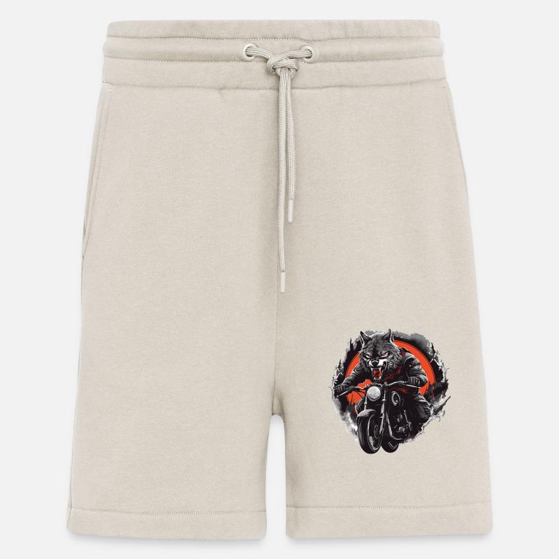 Wolf Motorcycle Biker Beast - Shorts - made by SPREAD - WARM CLAY