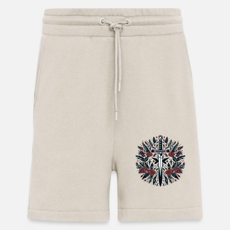 Une épée parmi les fleurs - Short bio décontracté fabriqué en UE - WARM CLAY