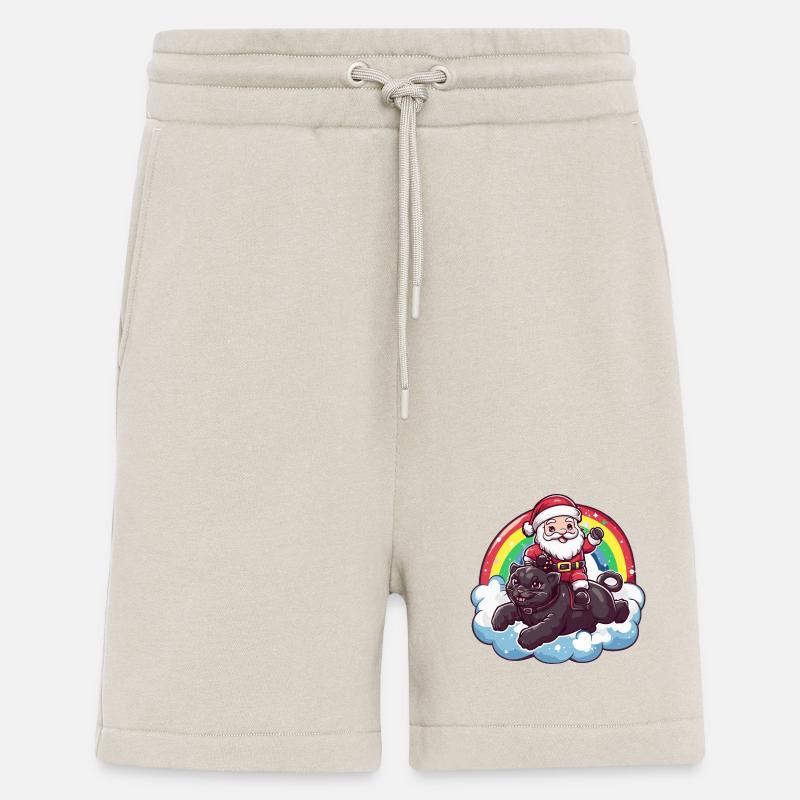 Panthère Père Noël Arc-en-ciel - Short bio décontracté fabriqué en UE - WARM CLAY
