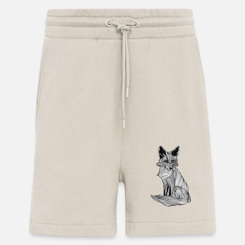 Lines art fox #fox - Shorts - made by SPREAD - WARM CLAY