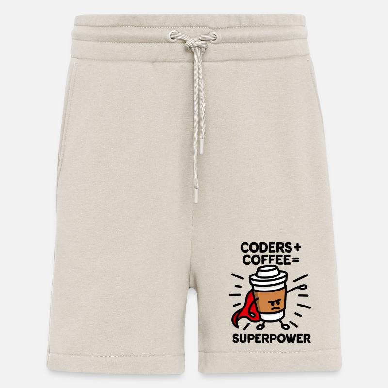 Coders + coffee = superpower (superhero) light - Shorts - made by SPREAD - WARM CLAY