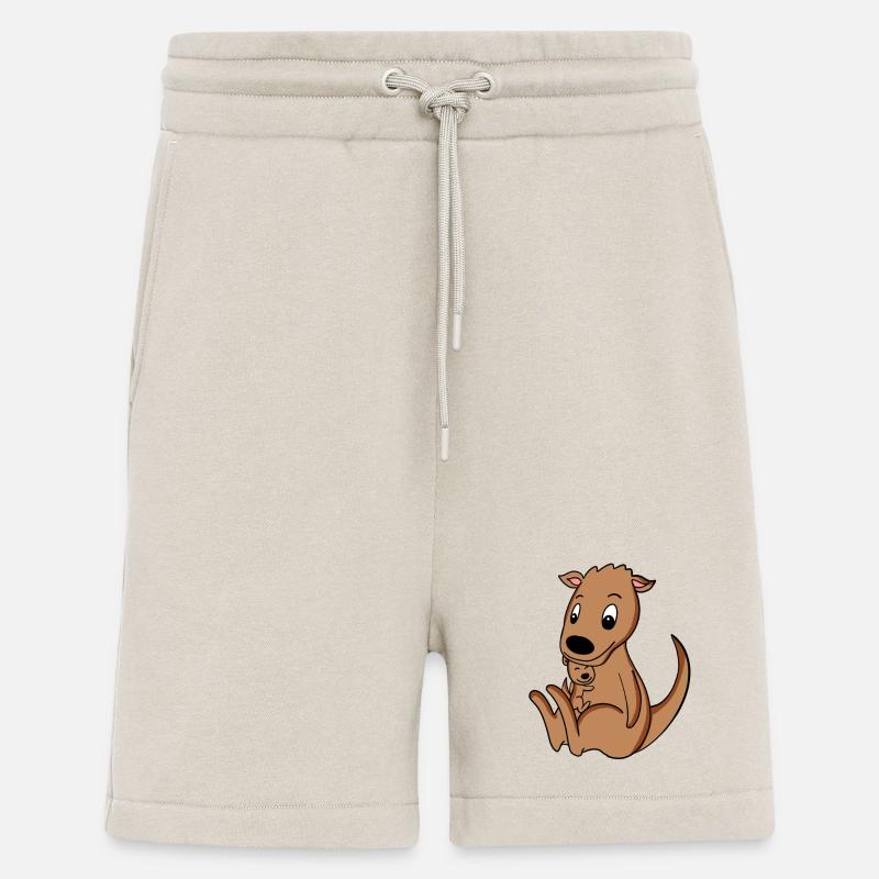 Grossesse familiale - Kangourou avec bébé - Short bio décontracté fabriqué en UE - WARM CLAY