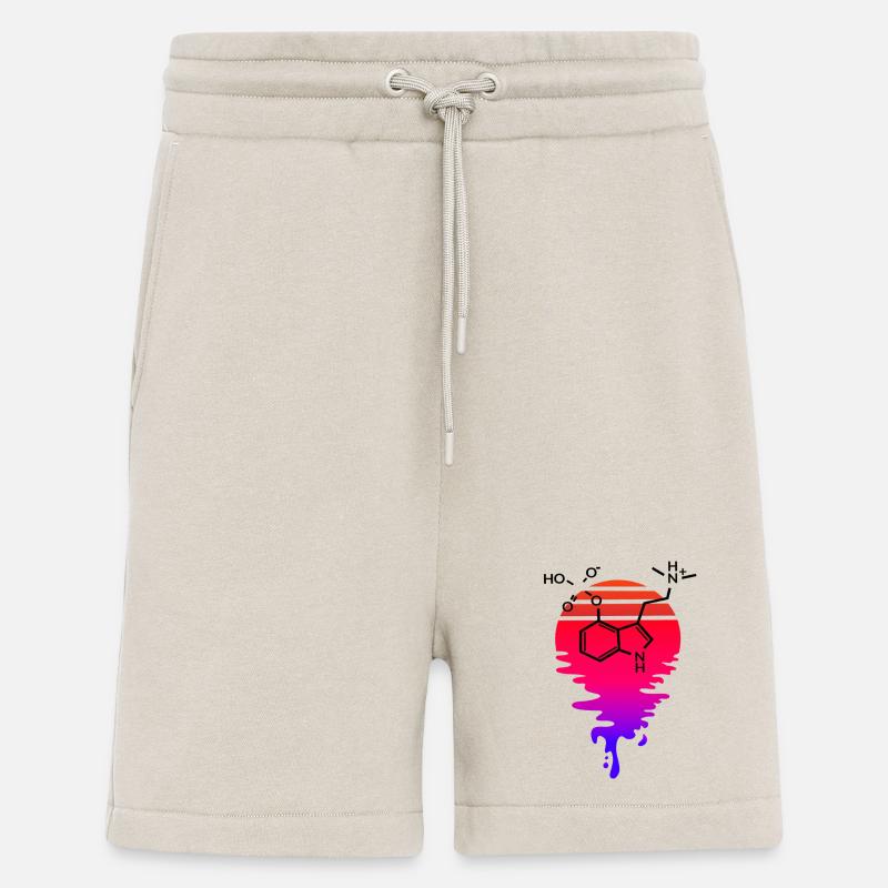 Psilocybin Molecule with Retro Sunset - Shorts - made by SPREAD - WARM CLAY