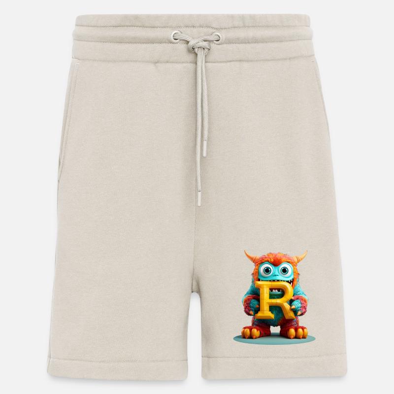 Bunter Monster mit Buchstabe R - Shorts - made by SPREAD - WARM CLAY