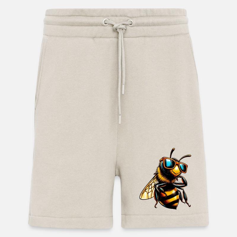 Abeille avec lunettes de soleil - Short bio décontracté fabriqué en UE - WARM CLAY