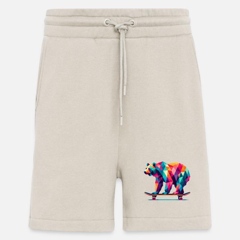 Geometrisches Polygon Bär Skateboarding Bunte Kunst - Shorts - made by SPREAD - WARM CLAY