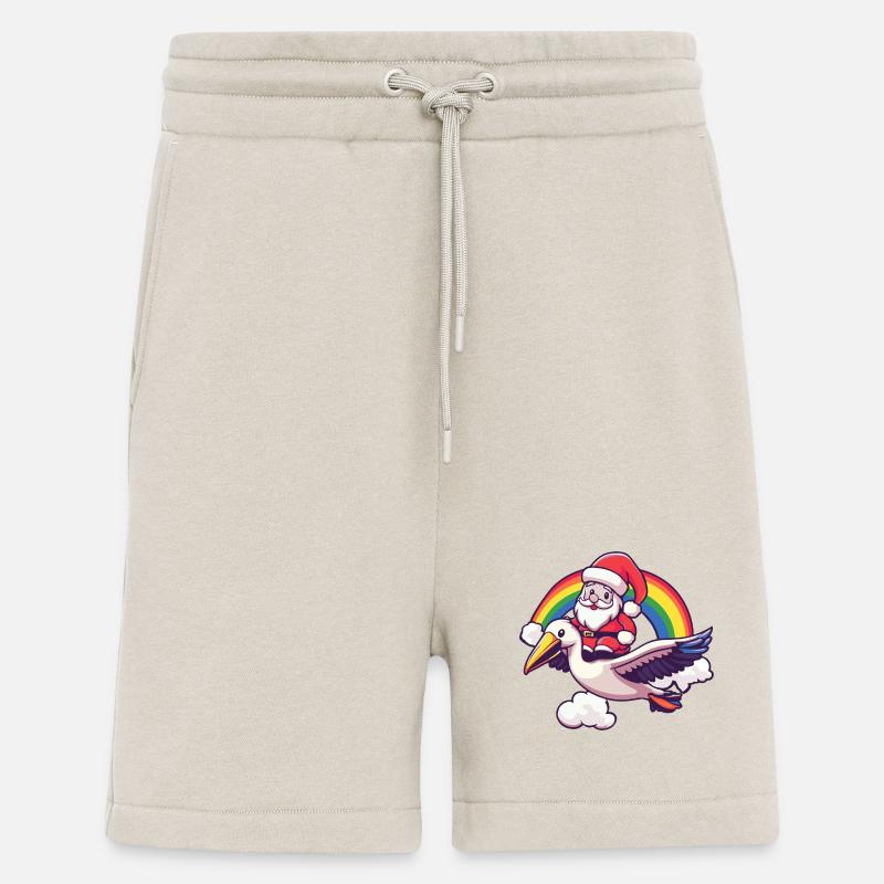 Pelikan Vogel Weihnachtsmann Regenbogen - Shorts - made by SPREAD - WARM CLAY