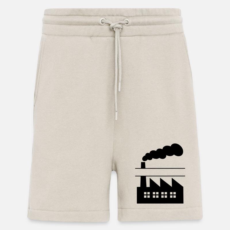 Fabrik mit Rauch-Namensbanner - Shorts - made by SPREAD - WARM CLAY