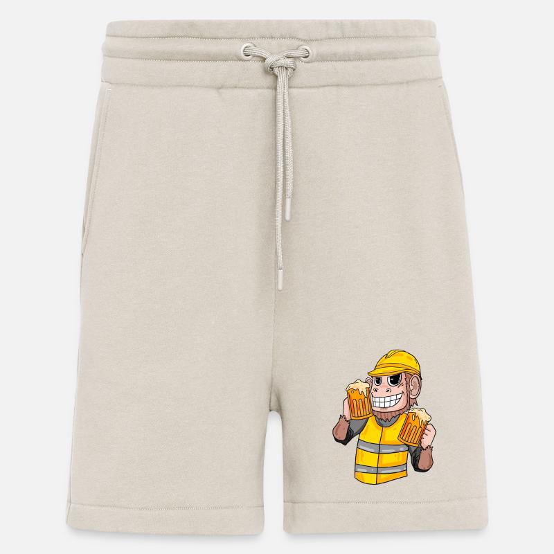 Construction worker monkey with beer - Shorts - made by SPREAD - WARM CLAY