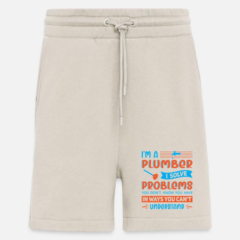 Heating Engineer Heating Construction Plumber Plumber - Shorts - made by SPREAD - WARM CLAY
