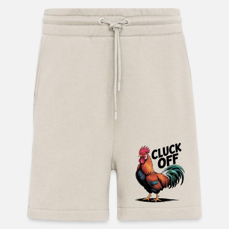 Vivid Rooster Illustration for Apparel - Shorts - made by SPREAD - WARM CLAY