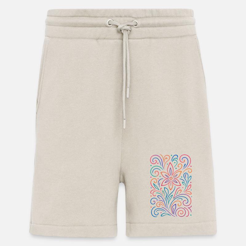 Leuchtendes Blumenmuster in Neonfarben - Shorts - made by SPREAD - WARM CLAY