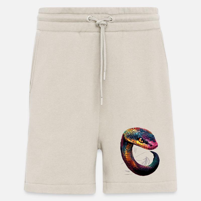 Schlange Python Kobra Klapperschlange Schlangen - Shorts - made by SPREAD - WARM CLAY