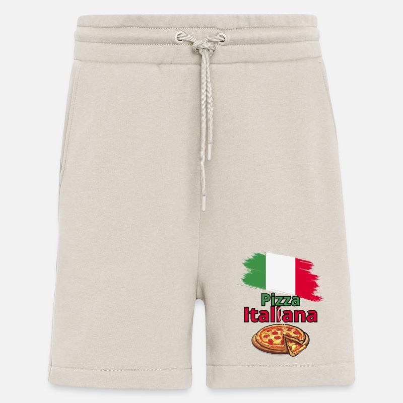 Design de pizza italienne avec drapeau - Short bio décontracté fabriqué en UE - WARM CLAY