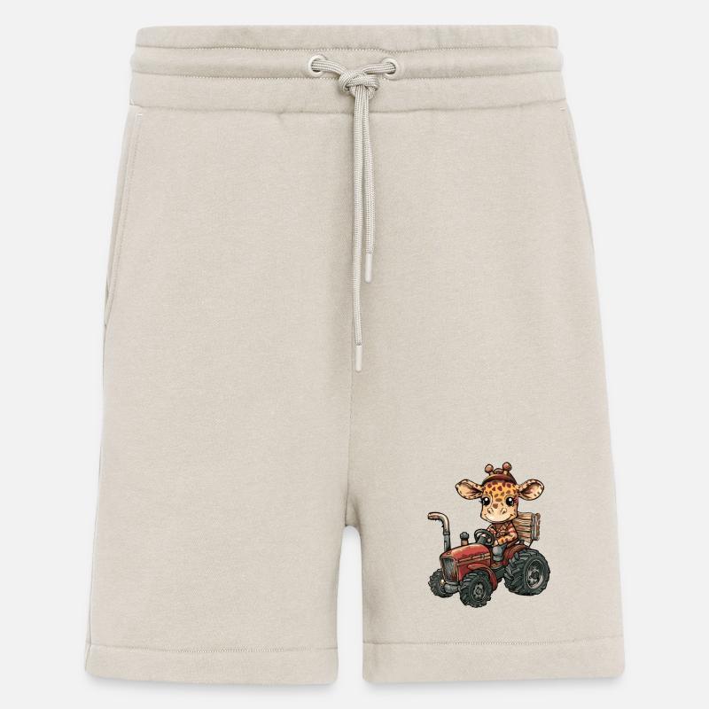 Giraffe Traktor Farmer - Shorts - made by SPREAD - WARM CLAY