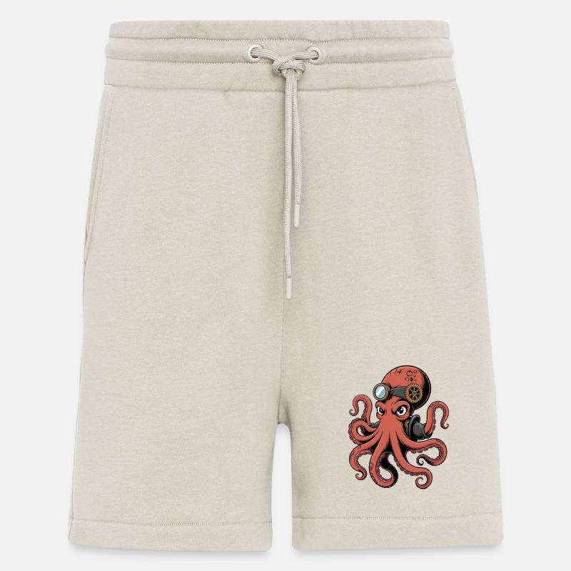 Oktopus Im Steampunk Stil Mit Monokel - Shorts - made by SPREAD - WARM CLAY