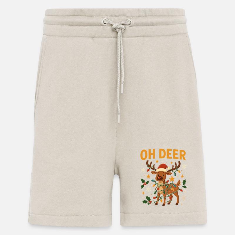 Conception de Noël de renne mignon - Short bio décontracté fabriqué en UE - WARM CLAY