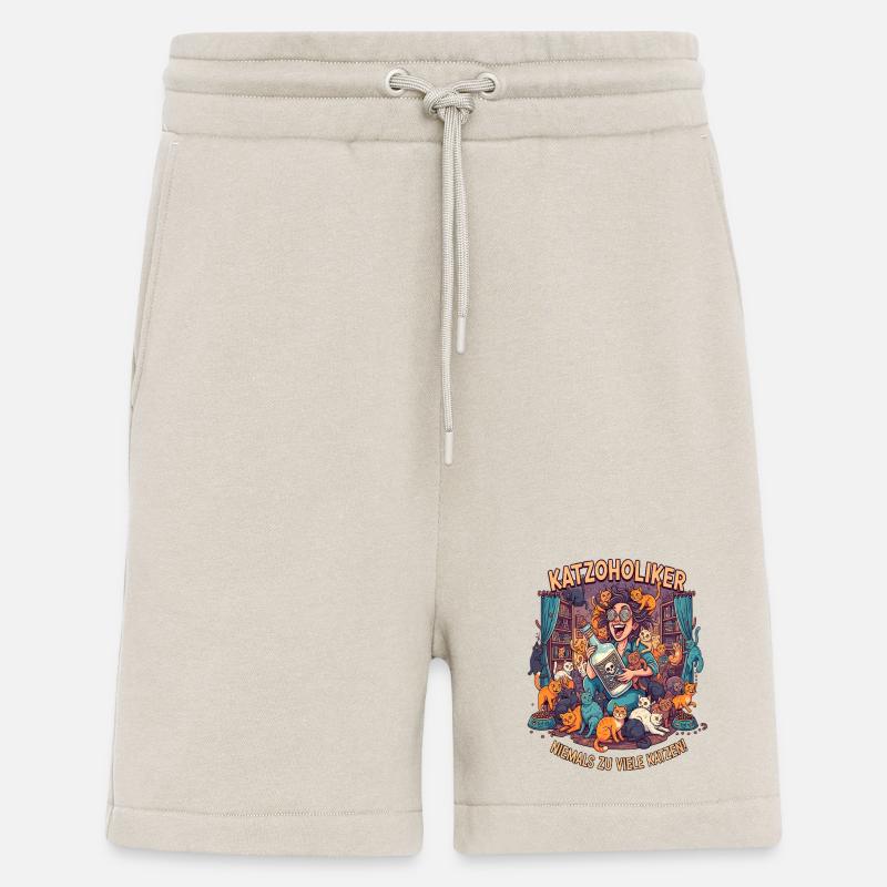 Cats addicted, never too many cats - Shorts - made by SPREAD - WARM CLAY