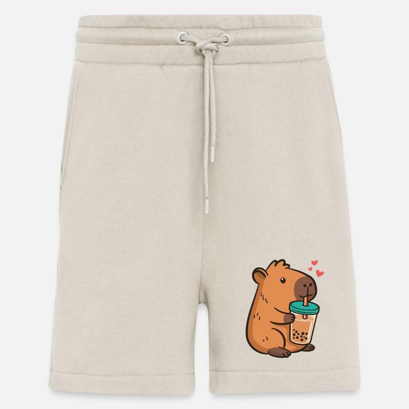 Capybara Bubble Tea Kawaii Boba Tea Milk Tea - Shorts - made by SPREAD - WARM CLAY